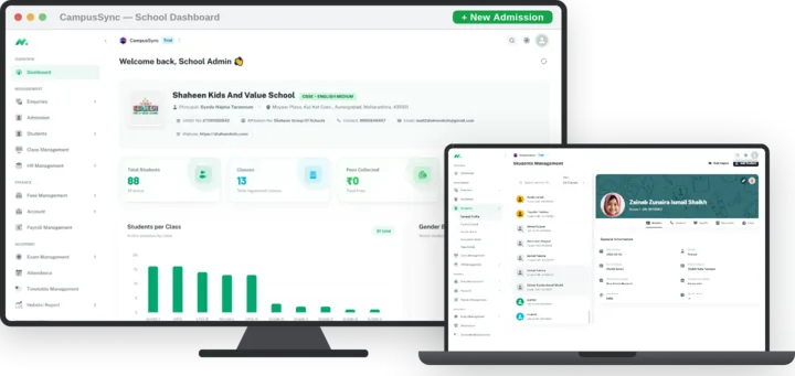 CampusSync desktop application dashboard